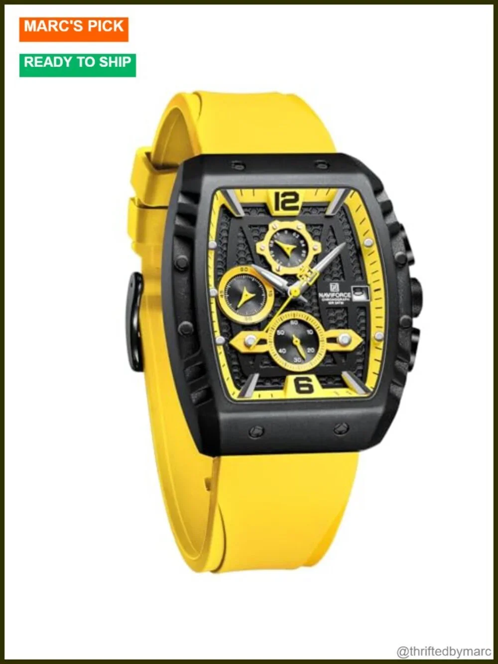 Business Dress Quartz Chronograph Silicone Strap Wrist Watch Date Week Function